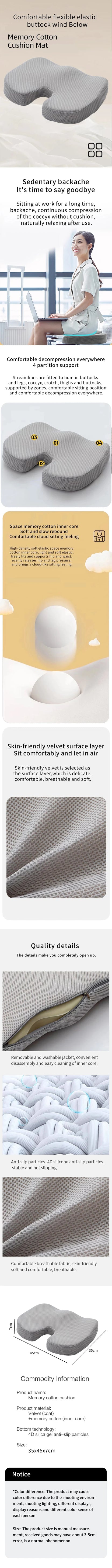 Coussin de siège ergonomique ErgoConfort