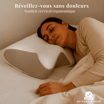 Oreiller ergonomique cervical ErgoConfort - L’ergonomie au service de votre sommeil. 