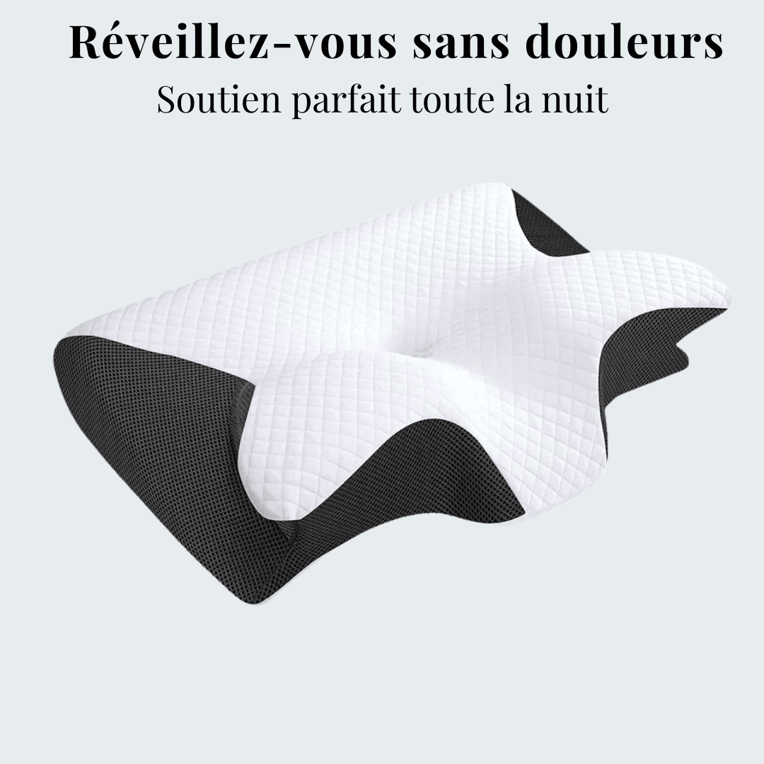 Oreiller cervical à mémoire de forme – Soulage les douleurs du cou - ErgoConfort